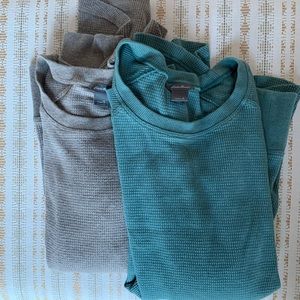 Lot of 2 Eddie Bauer Myriad thermal long sleeve crew tops